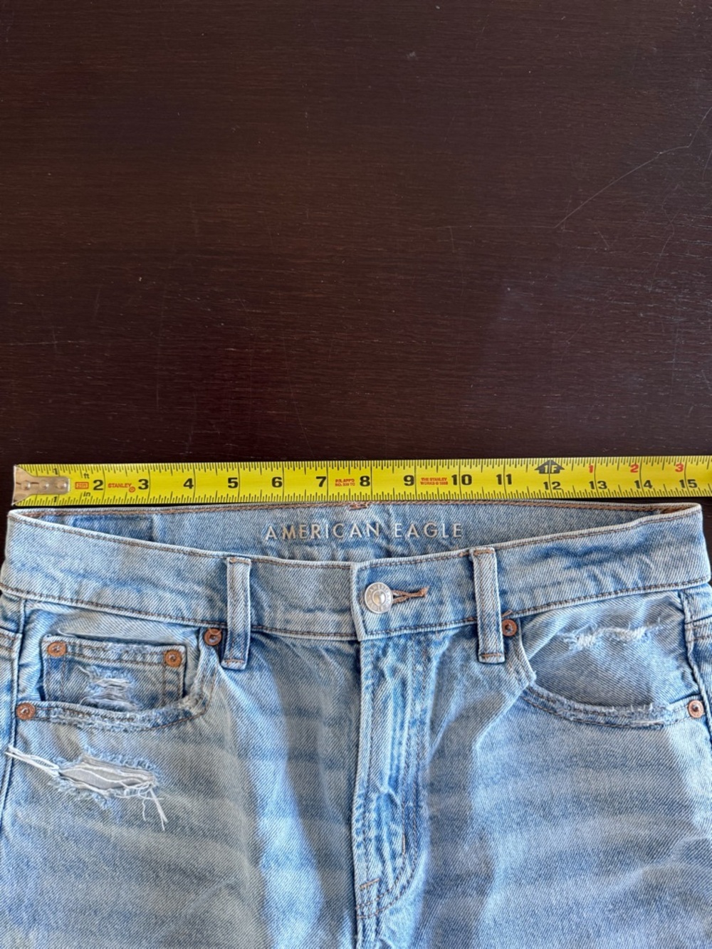 American Eagle Outfitters Ripped High-Waisted Light Blue Stovepipe Jean - Picture 8 of 11